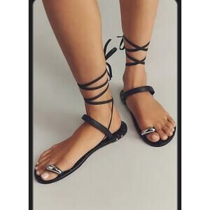 beek Amethyst Toe-Ring Ankle-Wrap Sandals